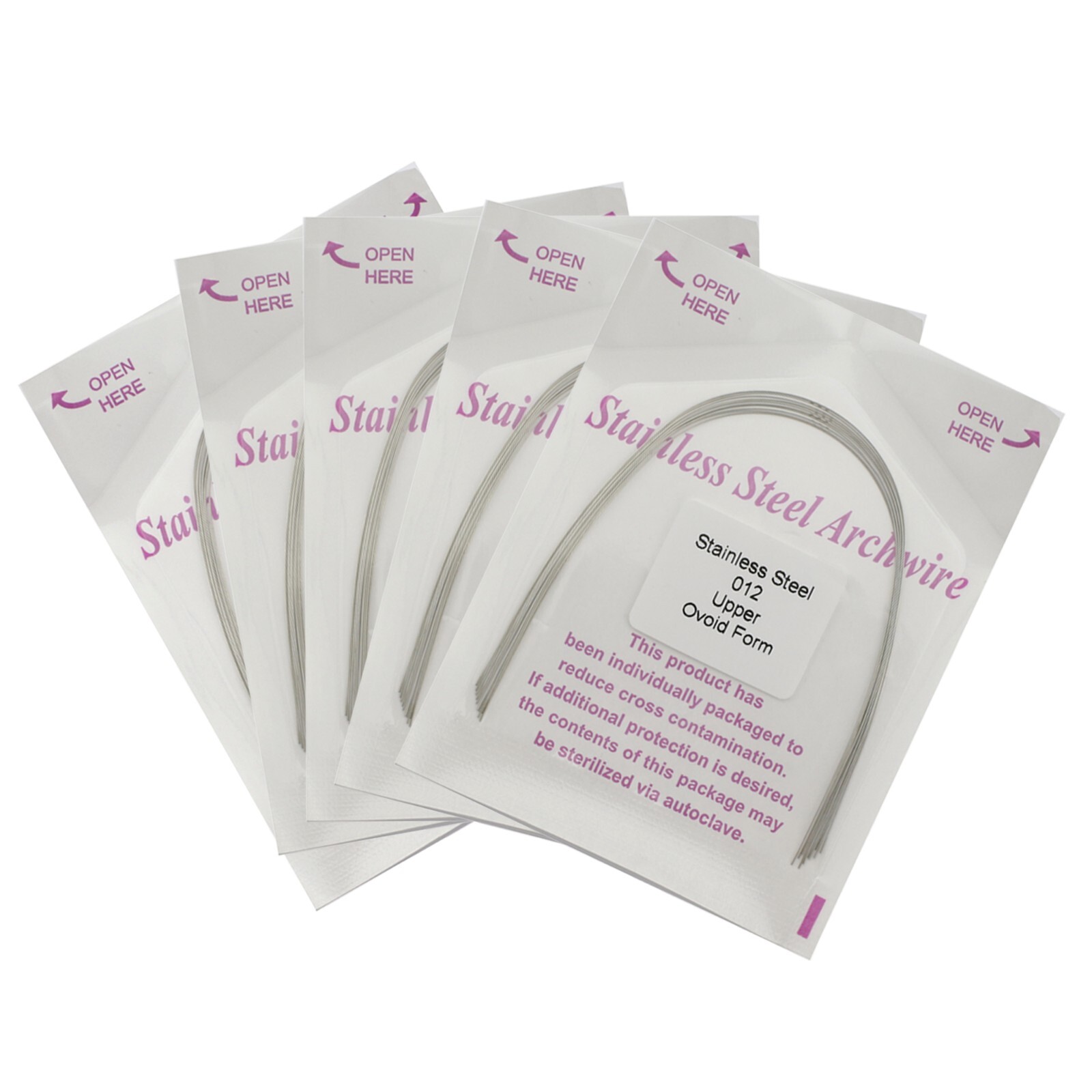 Dental Orthodontic Arch Wires Stainless Steel Round Ovoid Form Upper Lower 012