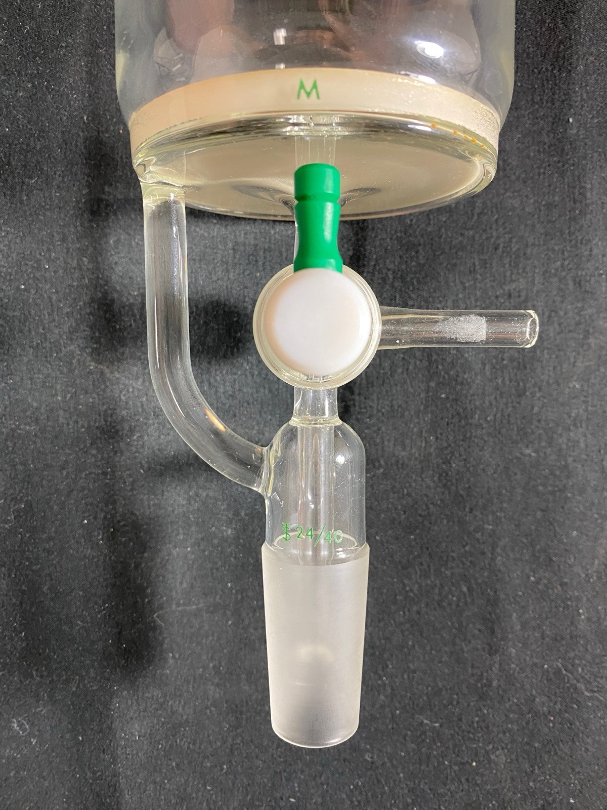 CHEMGLASS Glass 500mL Solid Phase Peptide Synthesis Vessel GL-32 Cap CG-1866-06