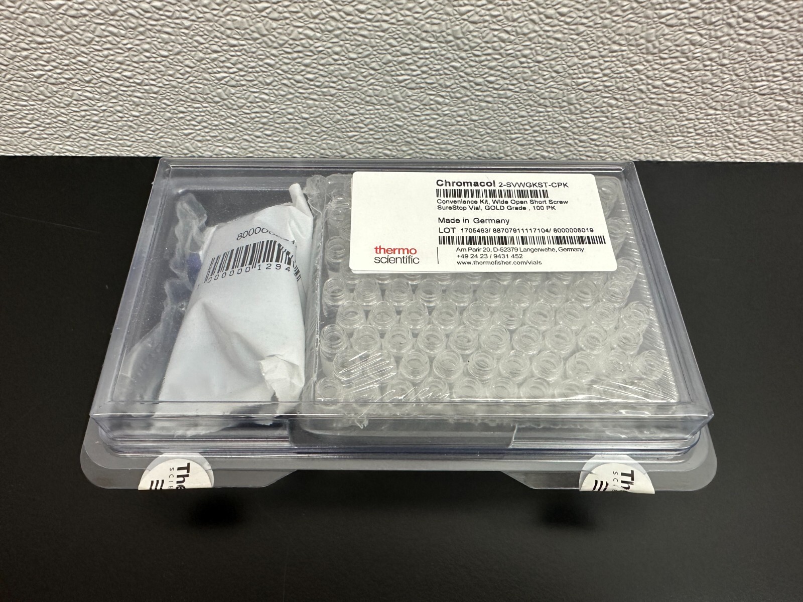 Thermo Scientific Chromacol 2-SVWGKST-CPK 9MM Clear Screw Cap Autosampler Vials