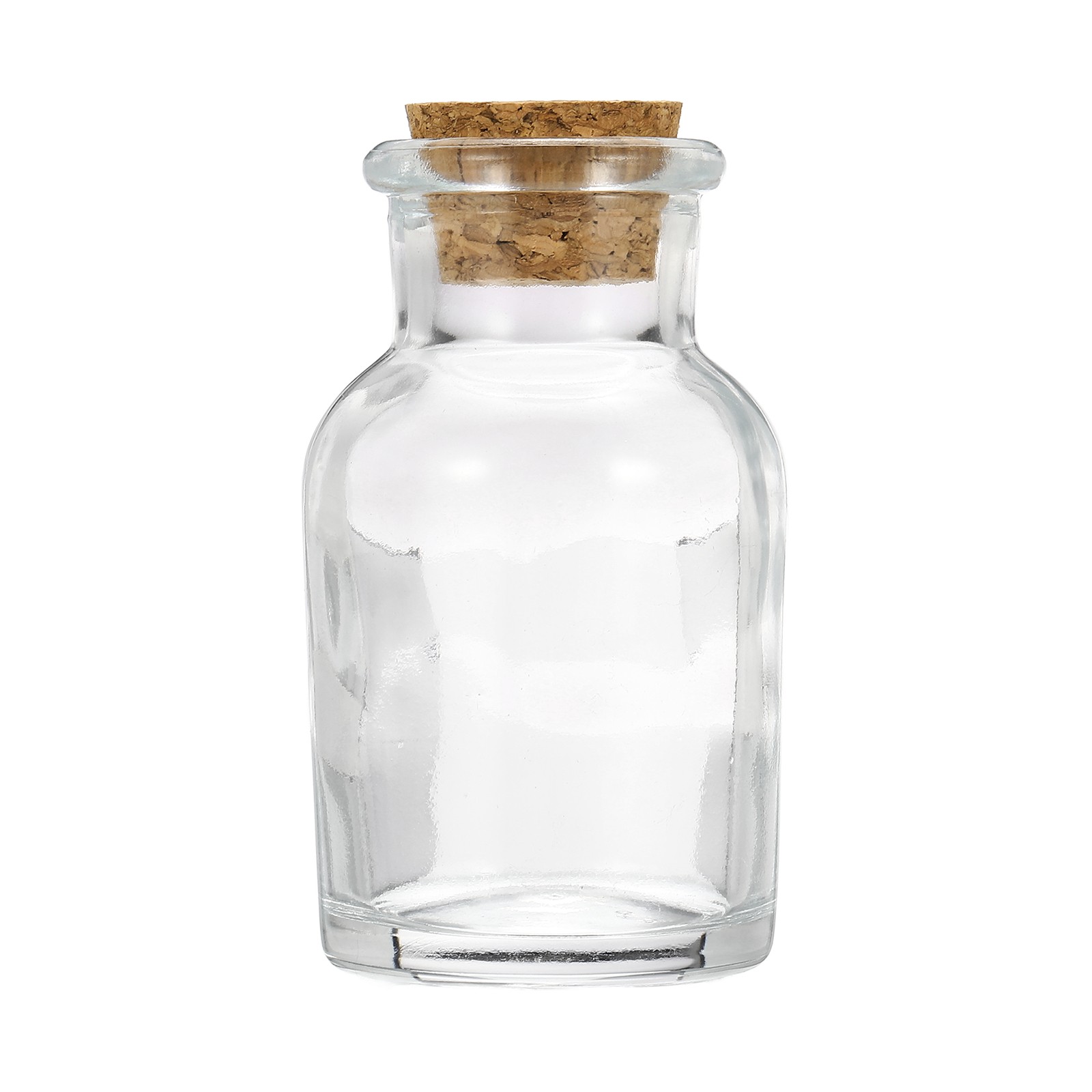 60ml Glass Reagent Bottle with Wood Stopper Wide Mouth, Clear(2oz)