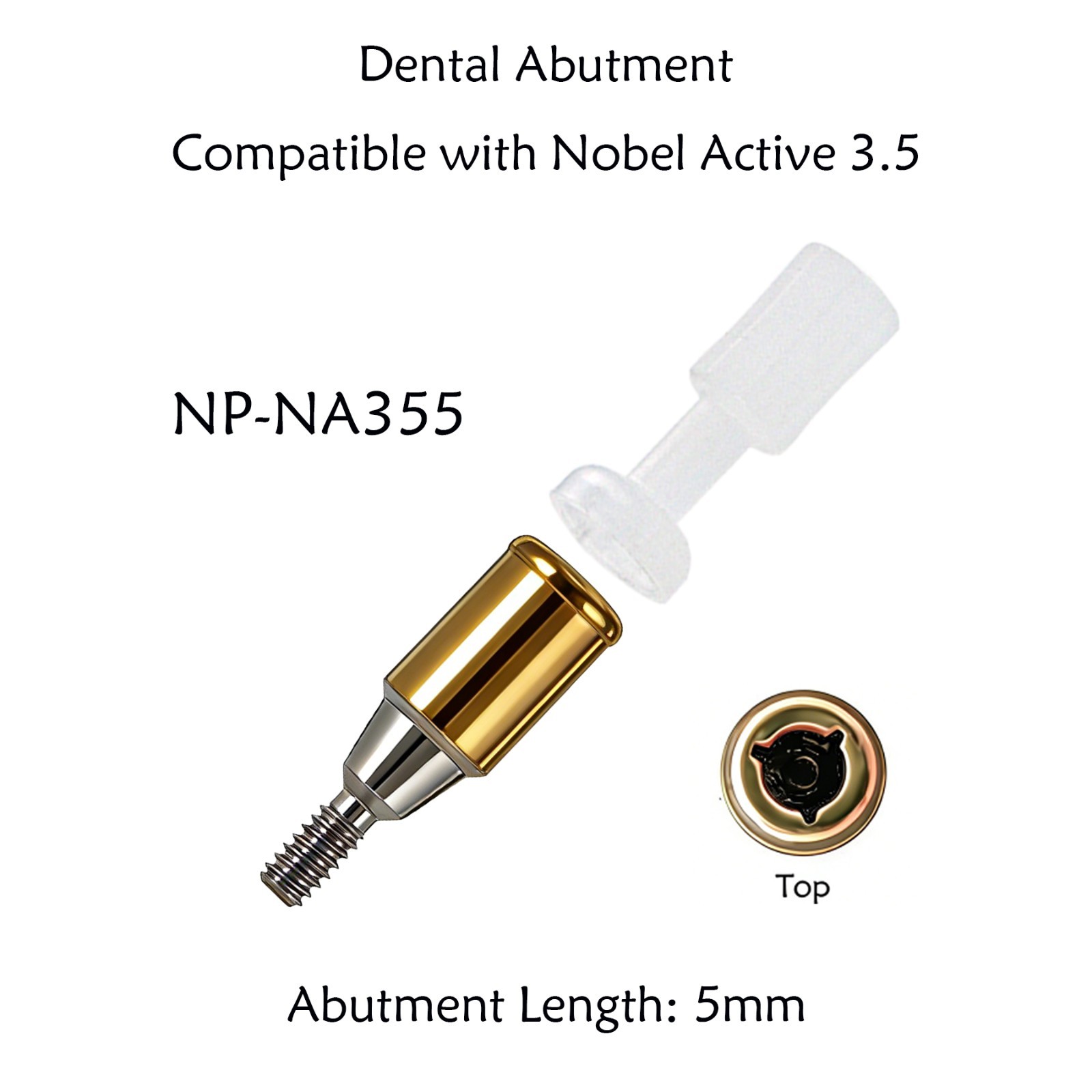 US Attachment Locator Abutment For Nobel Active NP/RP 1-5mm & Male Cap Inserts