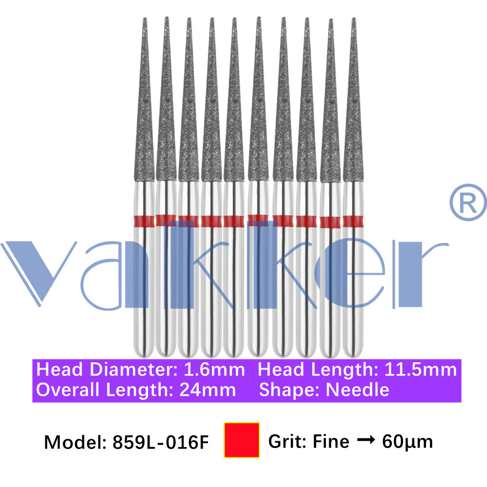 10pc Diamond Bur Shape Needle Diamond Burs for Handpiece Fine Medium Coarse