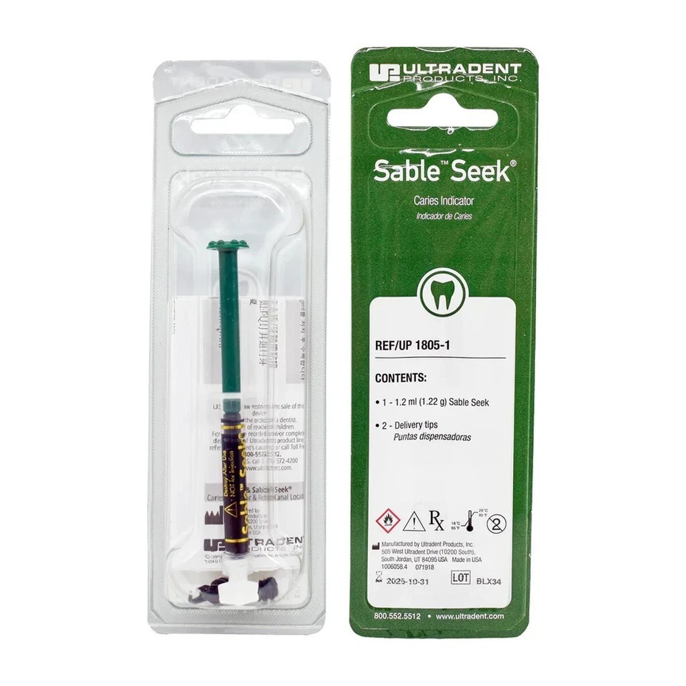 Ultradent Sable Seek Caries Detector Dye Indicator Dentin Green Color 1.2ml