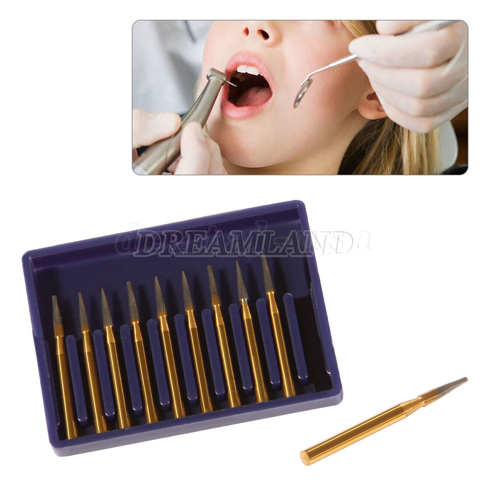 TRIMMING & FINISH DENTAL CARBIDE BURS 12 BLADES TF 7901 NEEDLE SANDENT