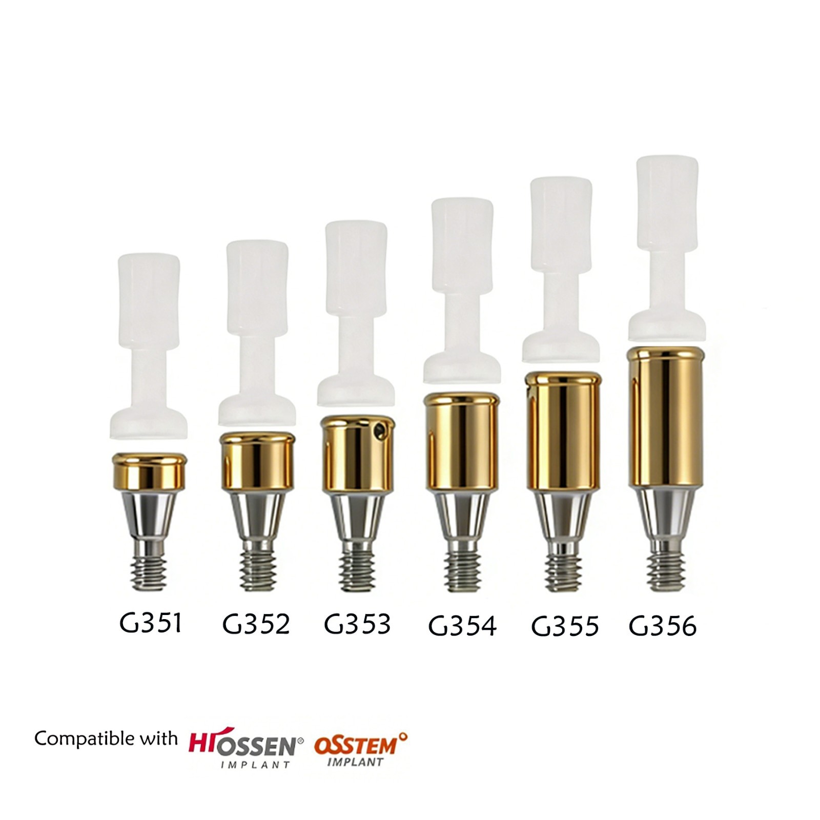 Hiossen Implant Locator Titanium Abutment 3.7mm Dia 1-7.0 mm Height Mini/Regular