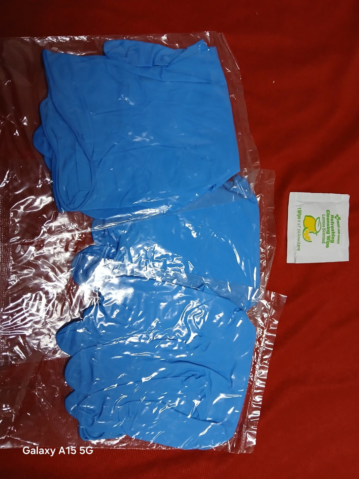 SAFETY FIRST! Individually Packed Blue Nitrile Gloves Medium Size – Pack Of 3