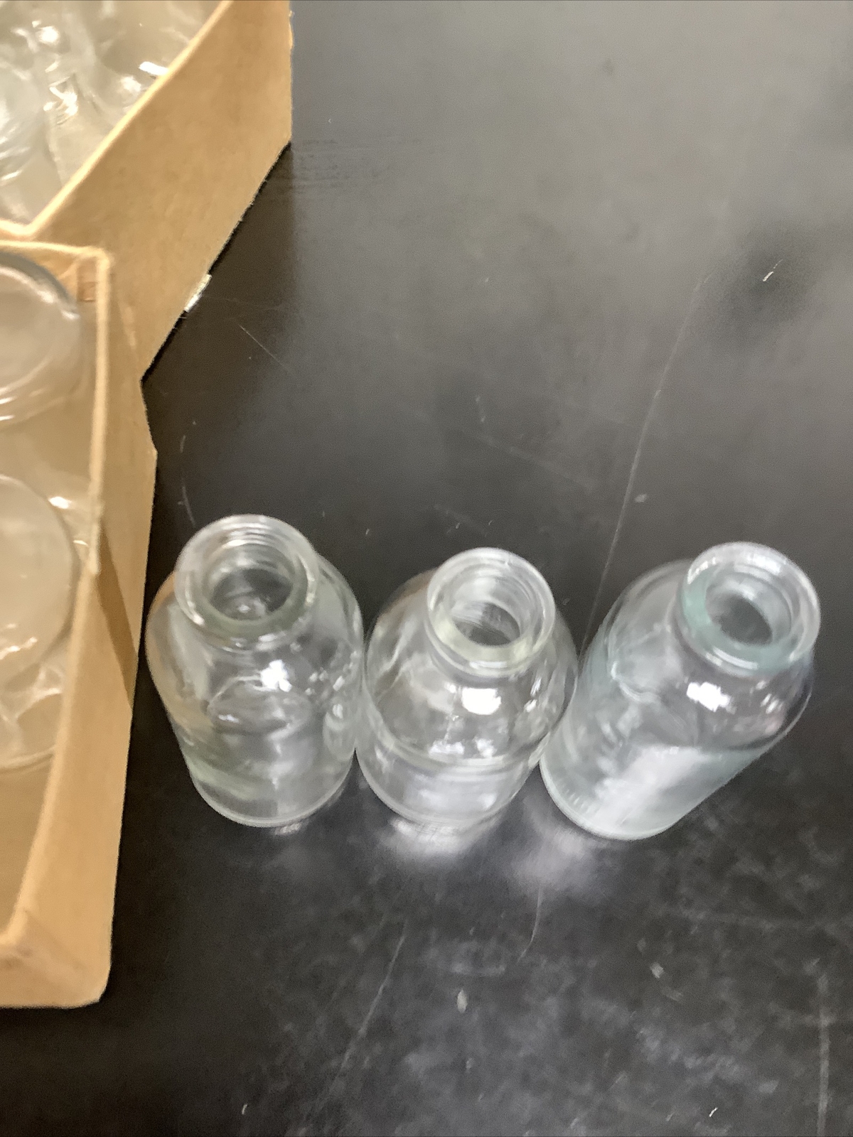Lot Of 27 Various Sized Lab Glass Bottles Unbranded