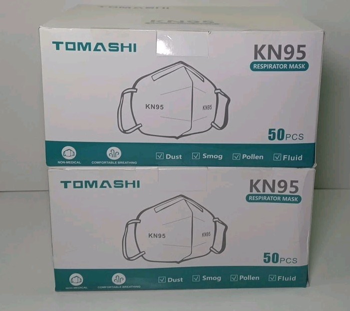 100 Pack KN95 WHITE Face Mask Cover Protection Respirator Masks KN 95 -Brand New