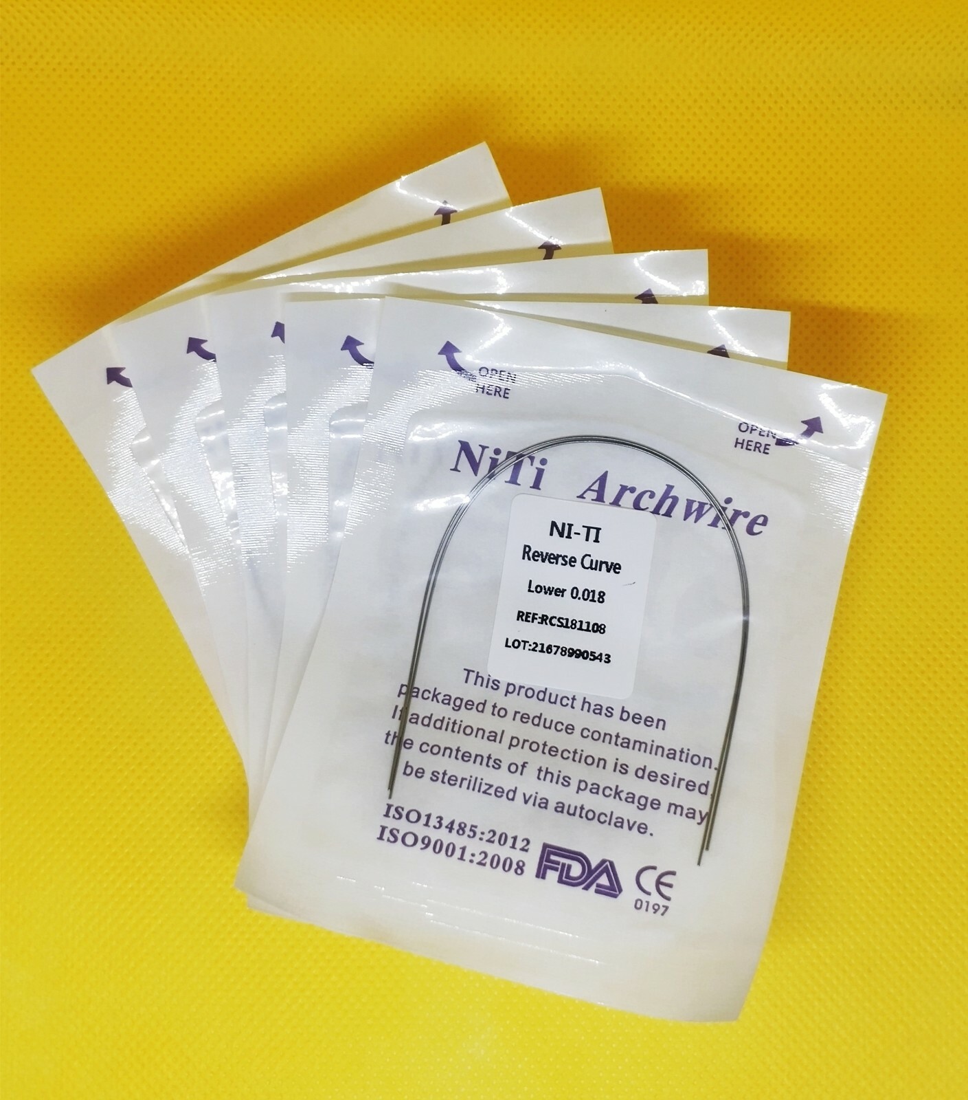 50Packs Dental Reverse Curve Orthodontic Arch Wire Niti Super Elastic Round