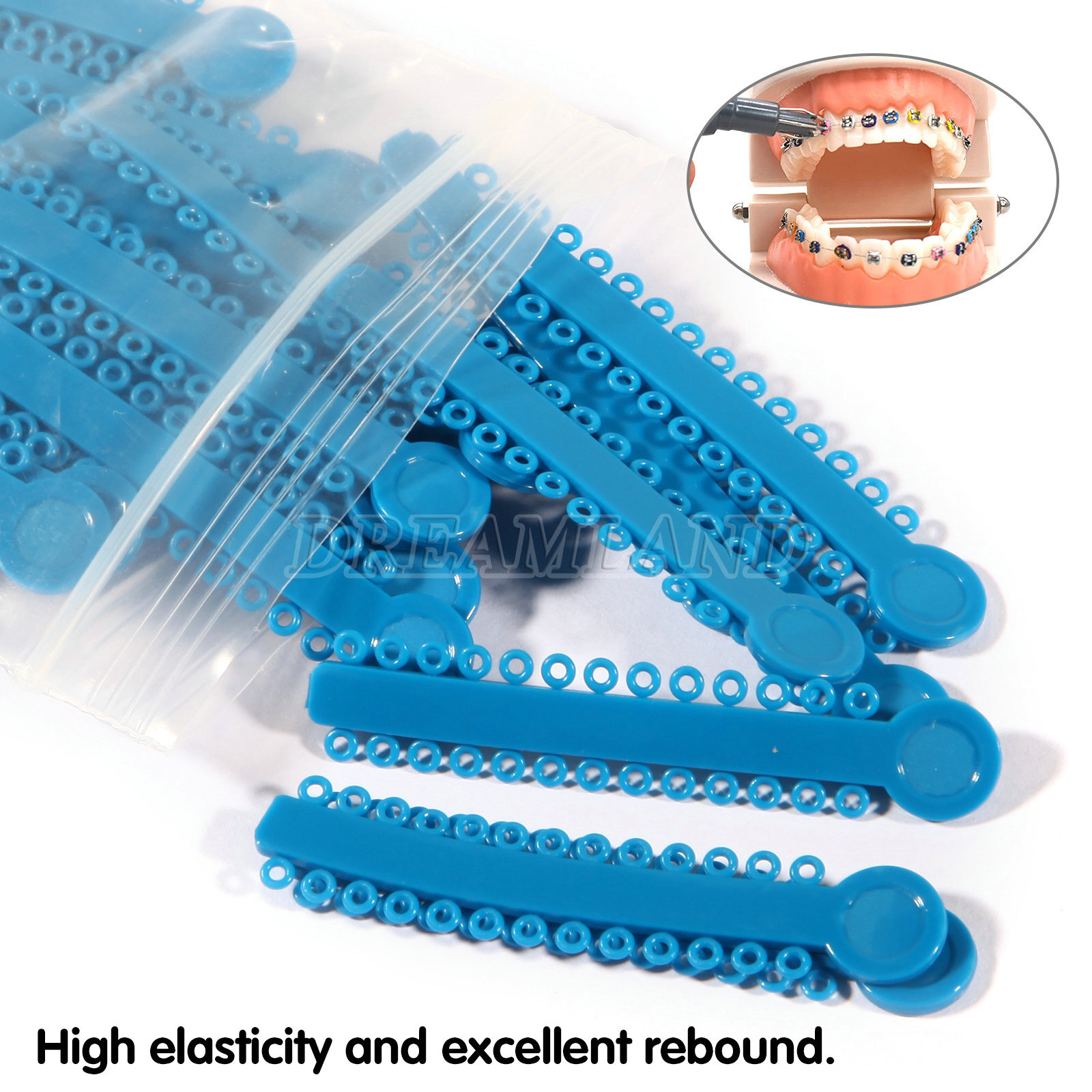 1040 Pcs Ligature Tie Dental Orthodontics Ring Elastic Latex Bands 45 Colors