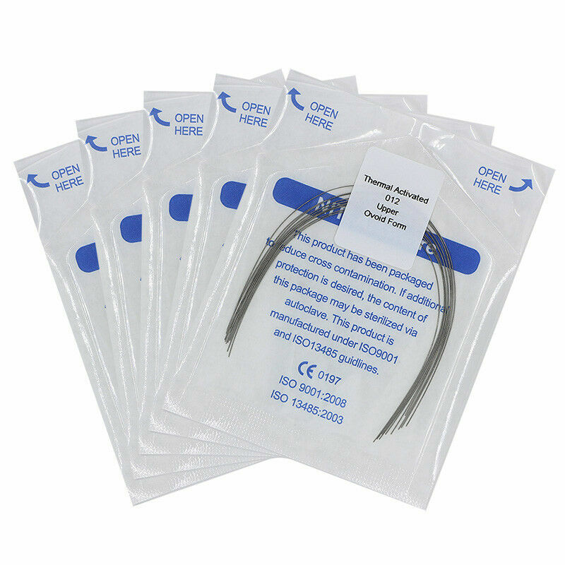 200×Dental Orthodontic Thermal Activated Niti Round Arch Wires 012 Upper Ovoid