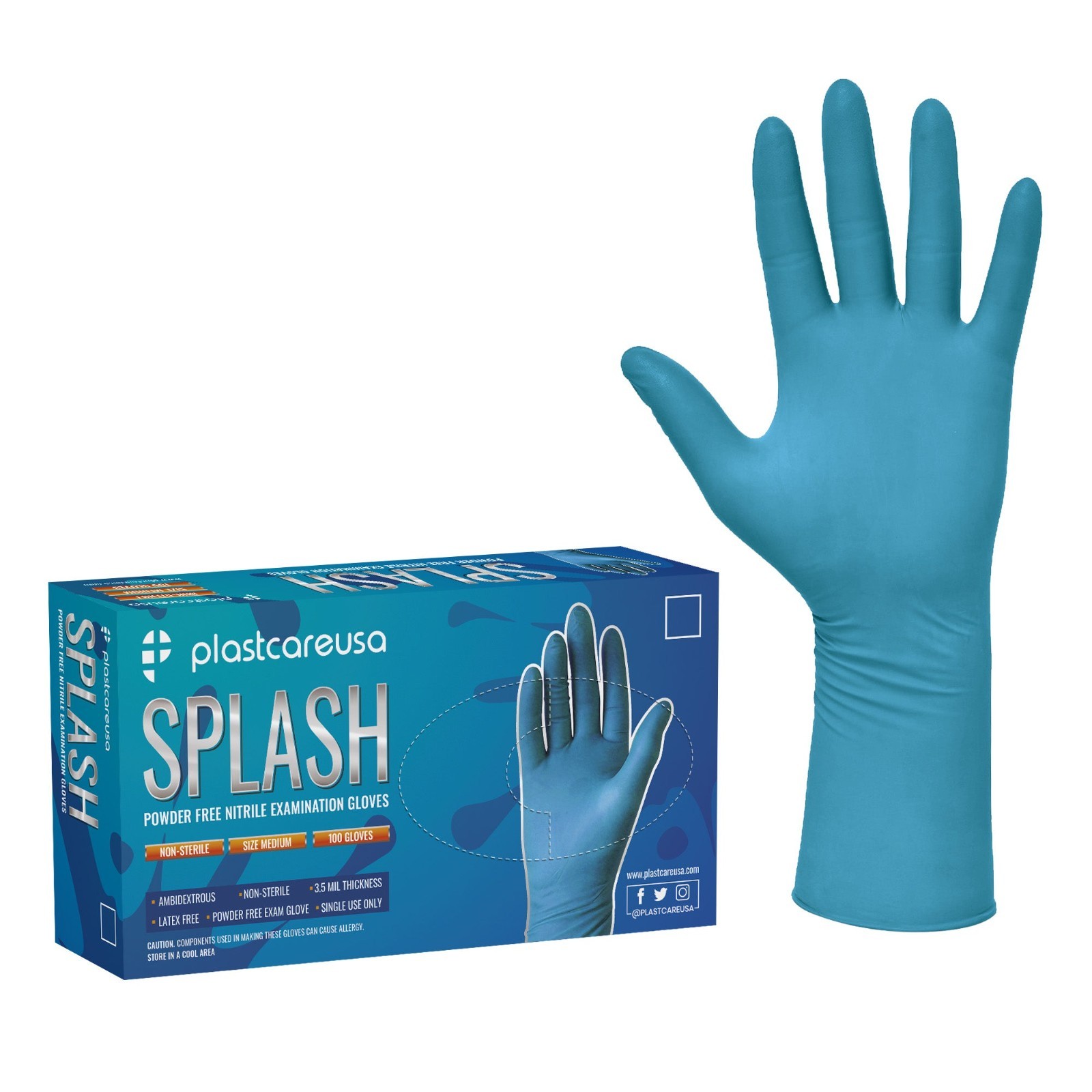 100 XS Extra Small Nitrile Exam Disposable Gloves, Latex & Powder Free, Blue