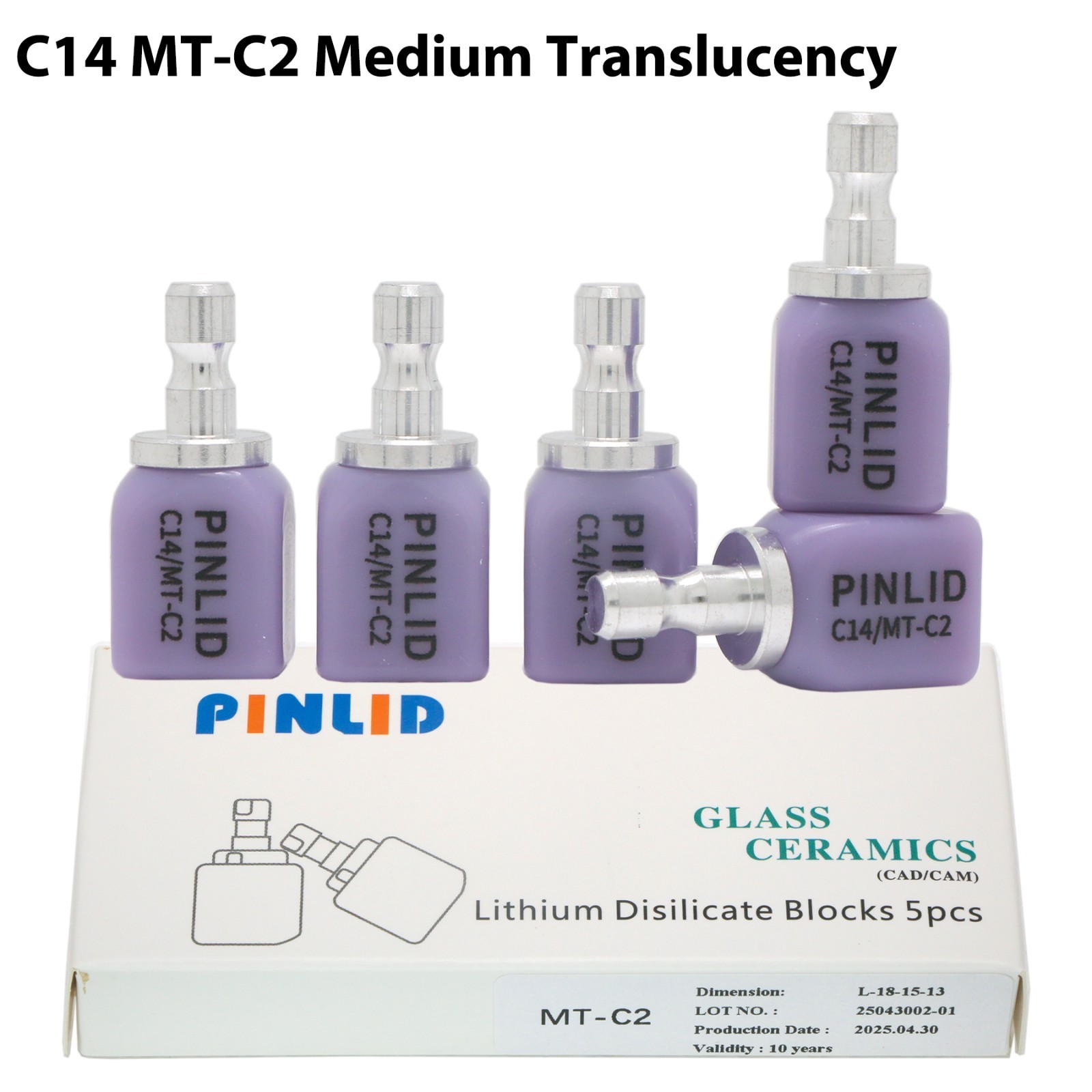 Dental C14 MT Emax Glass Ceramic Blocks Lithium Disilicate CAD/CAM CEREC
