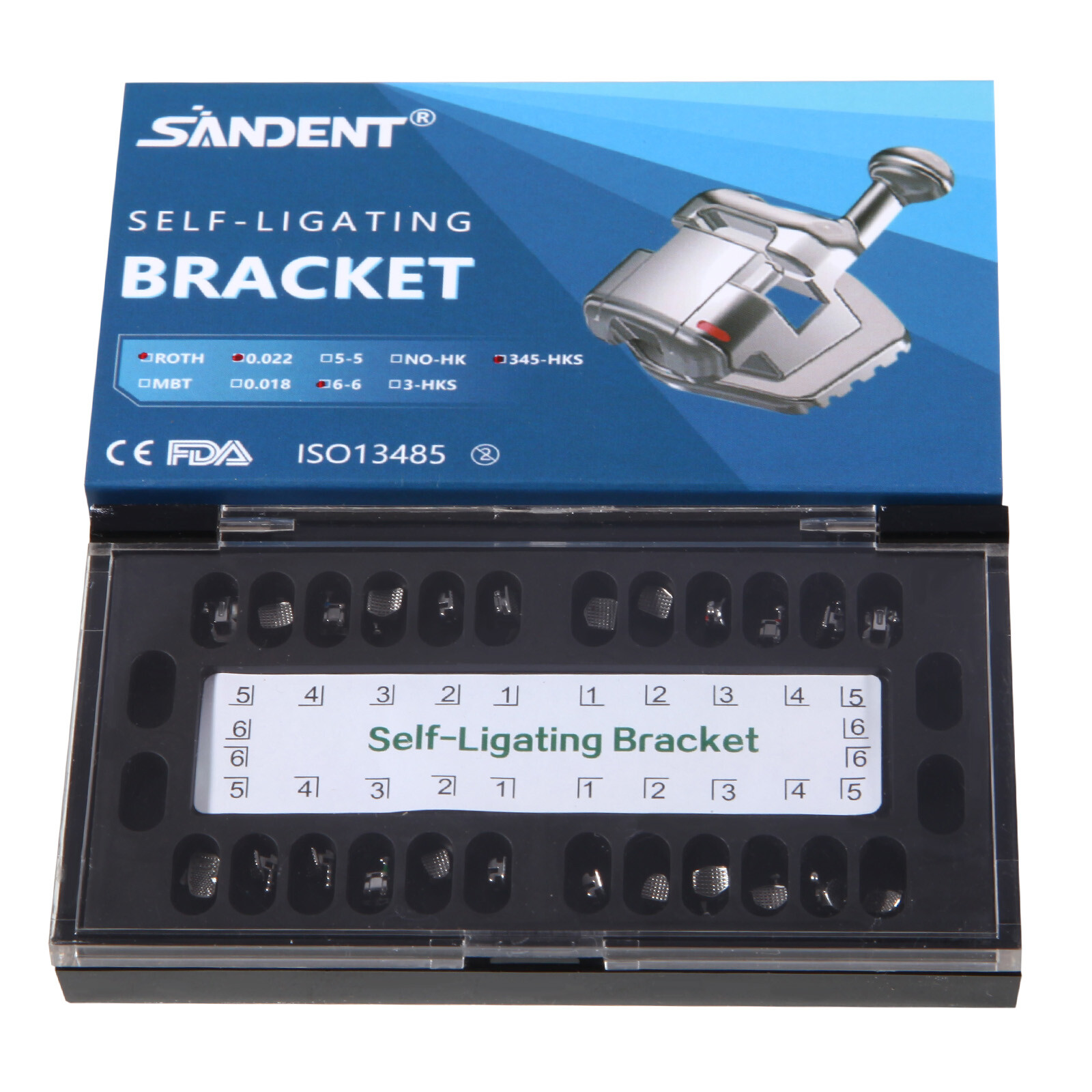 20 PCS Brackets de Ortodoncia Dental Autoligado Pasivo Roth 022 Ganchos 345 USA