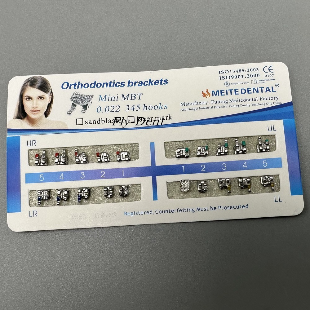 10 Sets Dental Orthodontic Bracket MIM Monoblock Mini Roth/MBT 022/018 345 Hooks