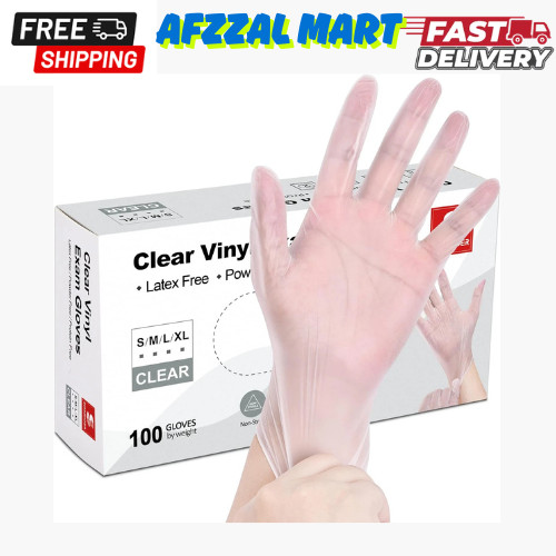 Schneider Clear Vinyl Exam Gloves, Latex-Free, Disposable Medical Gloves, Cleani