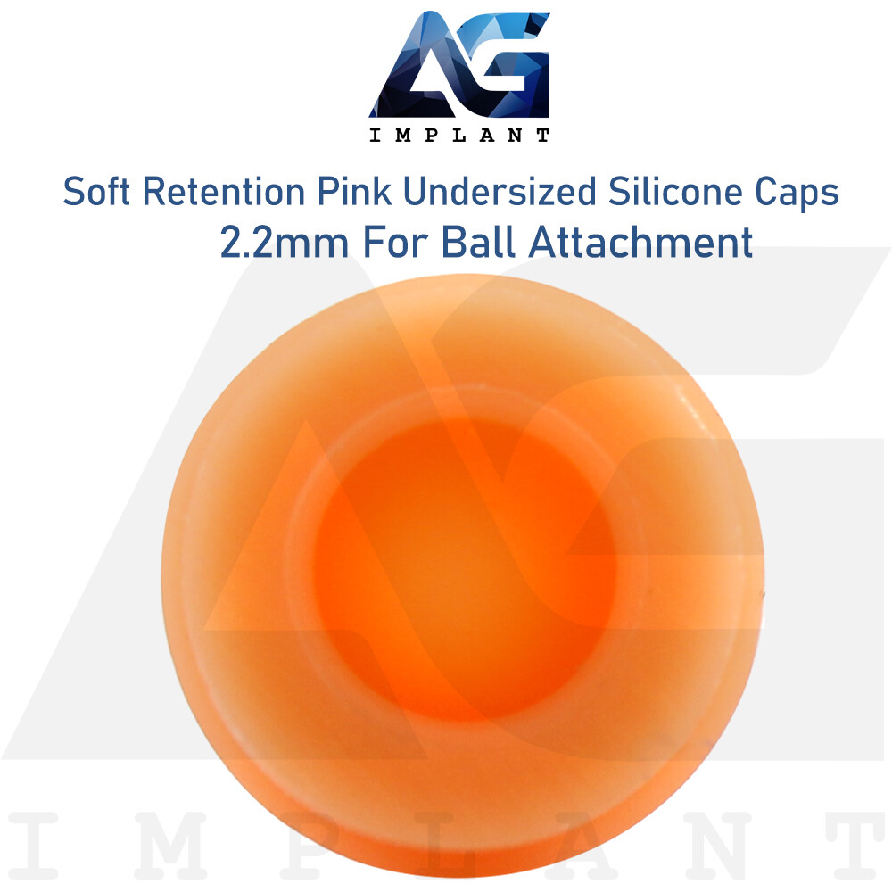 10 Pink Soft Undersized Silicone Caps 2.2mm Ball Attachment Dental Overdenture