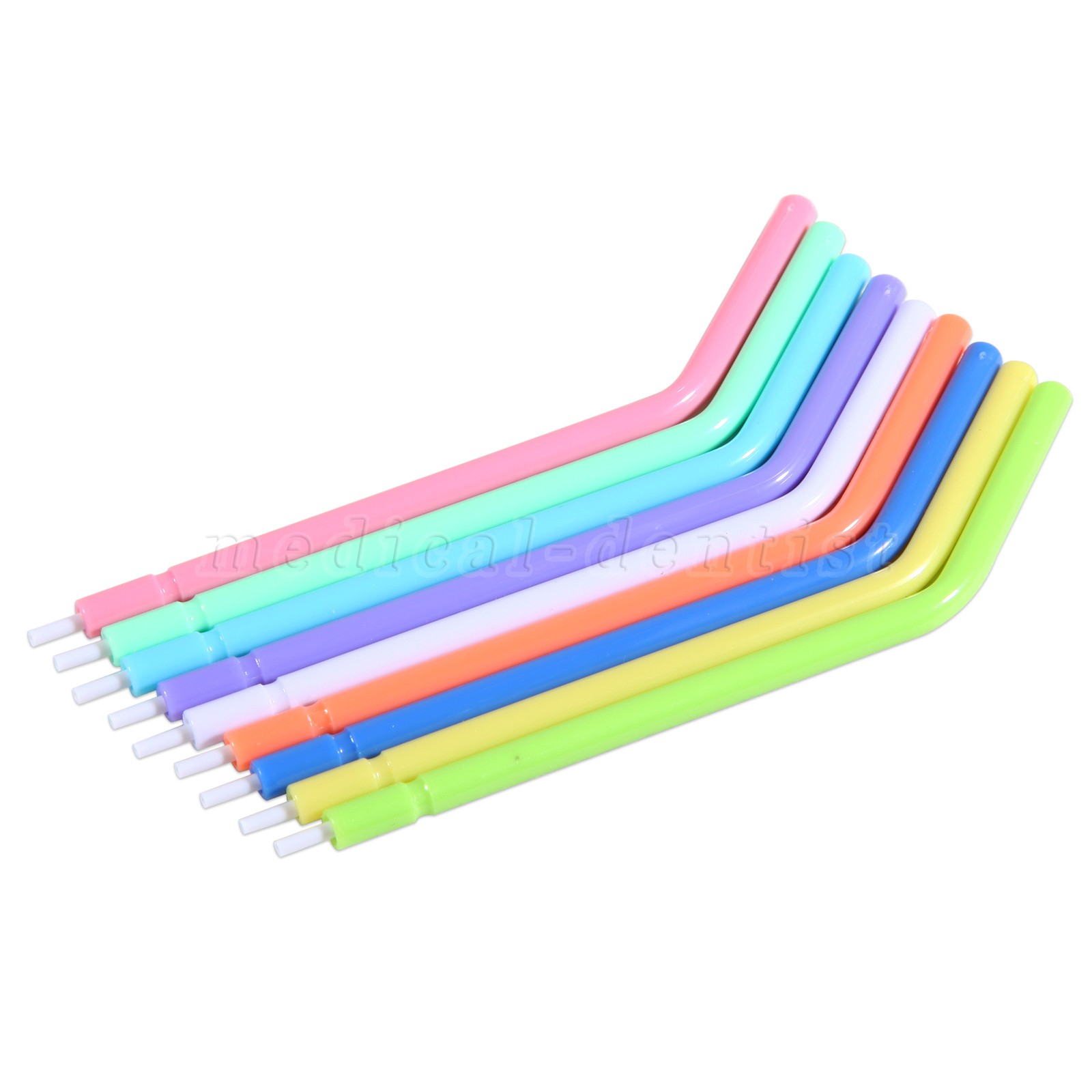 250 Pcs Dental Disposable Air Water Syringe Tips-White Inner Rainbow Outer Tube