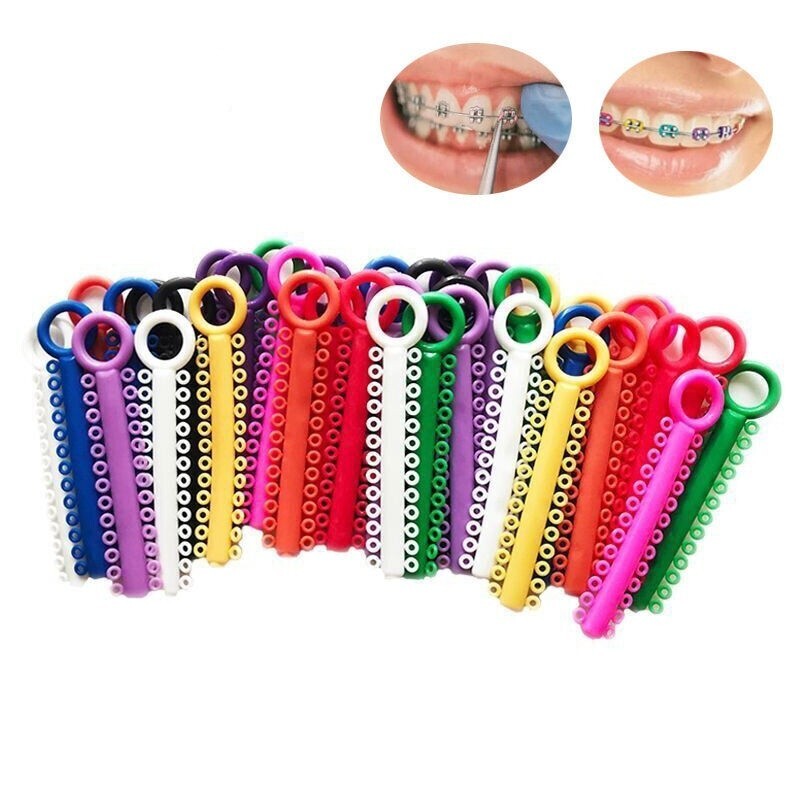 1040 Pcs/1 Pack Dental Orthodontic Ligature Ties Elastic Rubber Bands 37 Colors