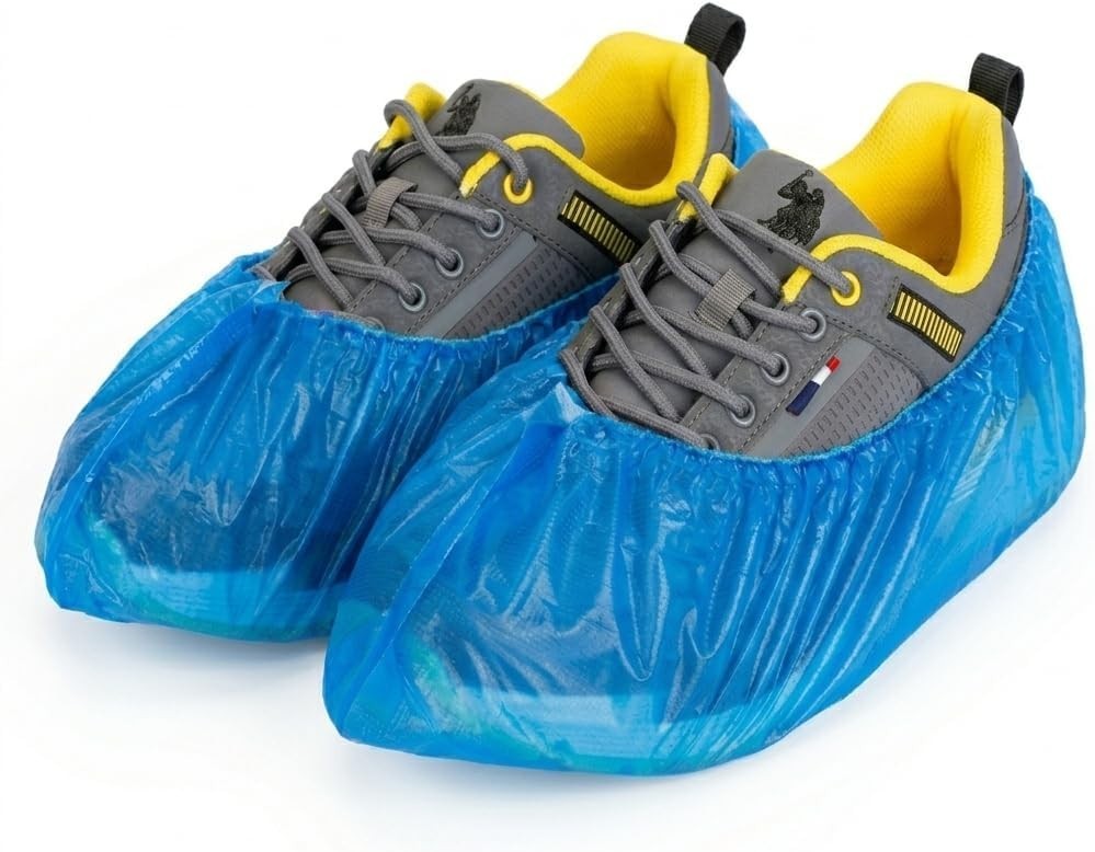 100 Pack Disposable Waterproof Shoe Covers – Hygienic Non-Slip Indoor Booties