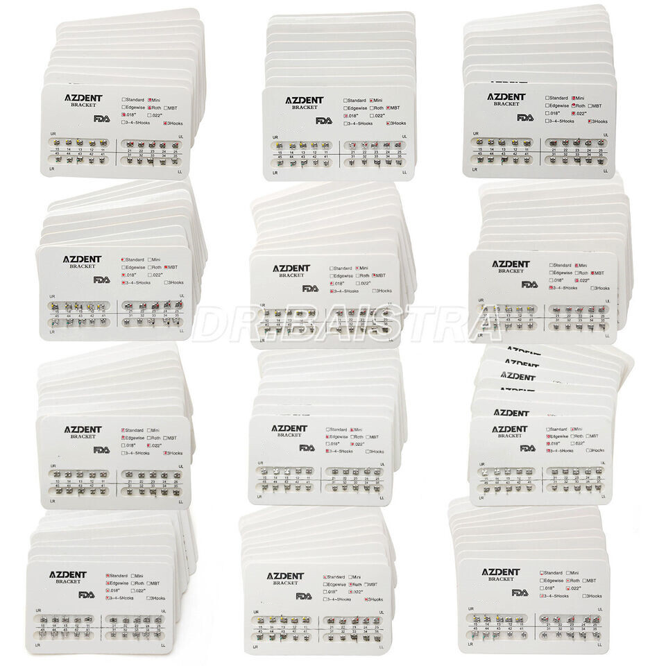 AZDENT Dental Orthodontic Brackets Brace Mini Standard Edgewise Roth MBT 018 022