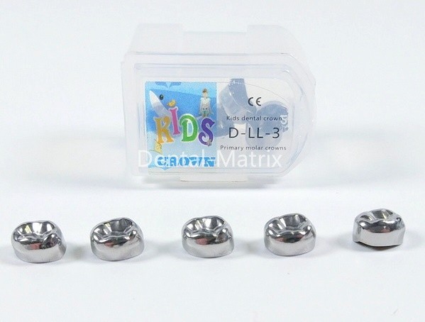 5pcs Dental Pediatric Crown Kids stainless steel molar crowns Preformed Primary