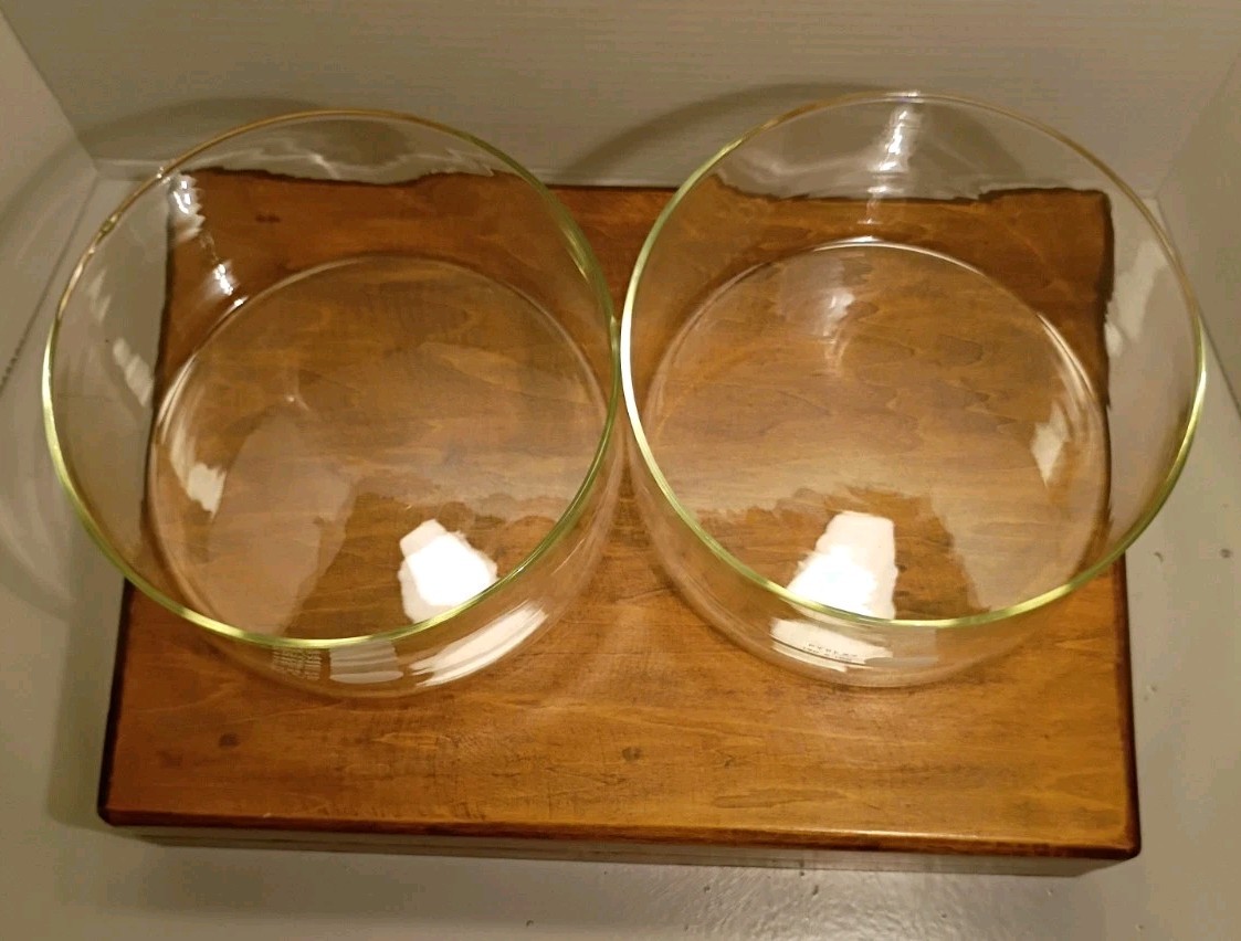 Vintage NO. 3140-190 PYREX® Glass 190 x 100 2pcs Crystallizing Dish Made in USA.