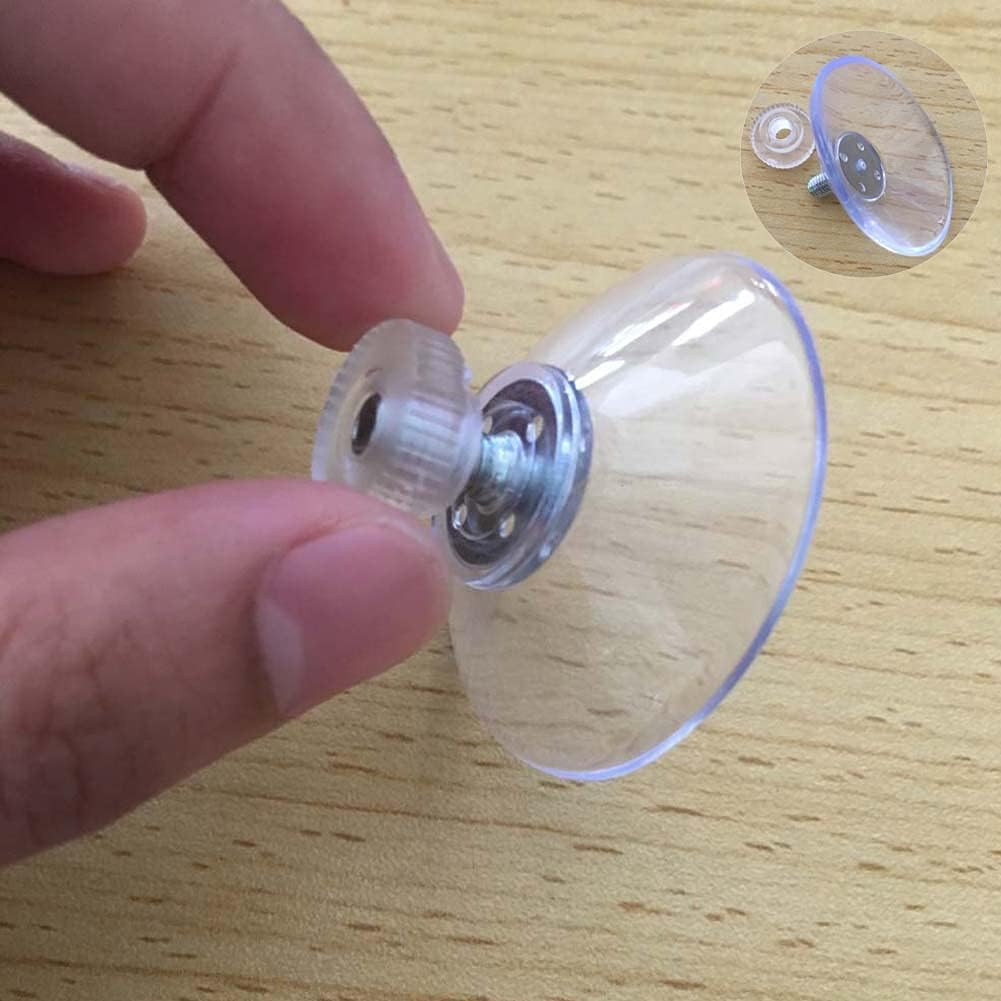 6 PZS Ventosas Cristal PVC 41mm Transparentes Adhesivas Fuerte sin Ganchos