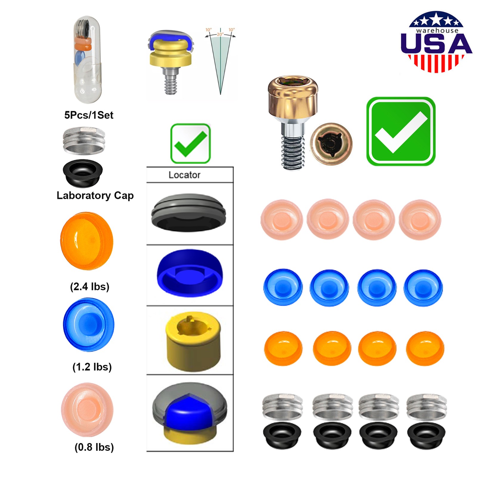 ZEST NOBEL Locator Abutment for Nobel Biocare Active Conical Connection NP & RP