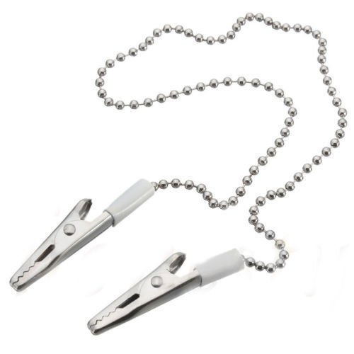 10 X Dental Napkin Holder Patient Bib Crocodile Clips Chains Flexible Metal Ball