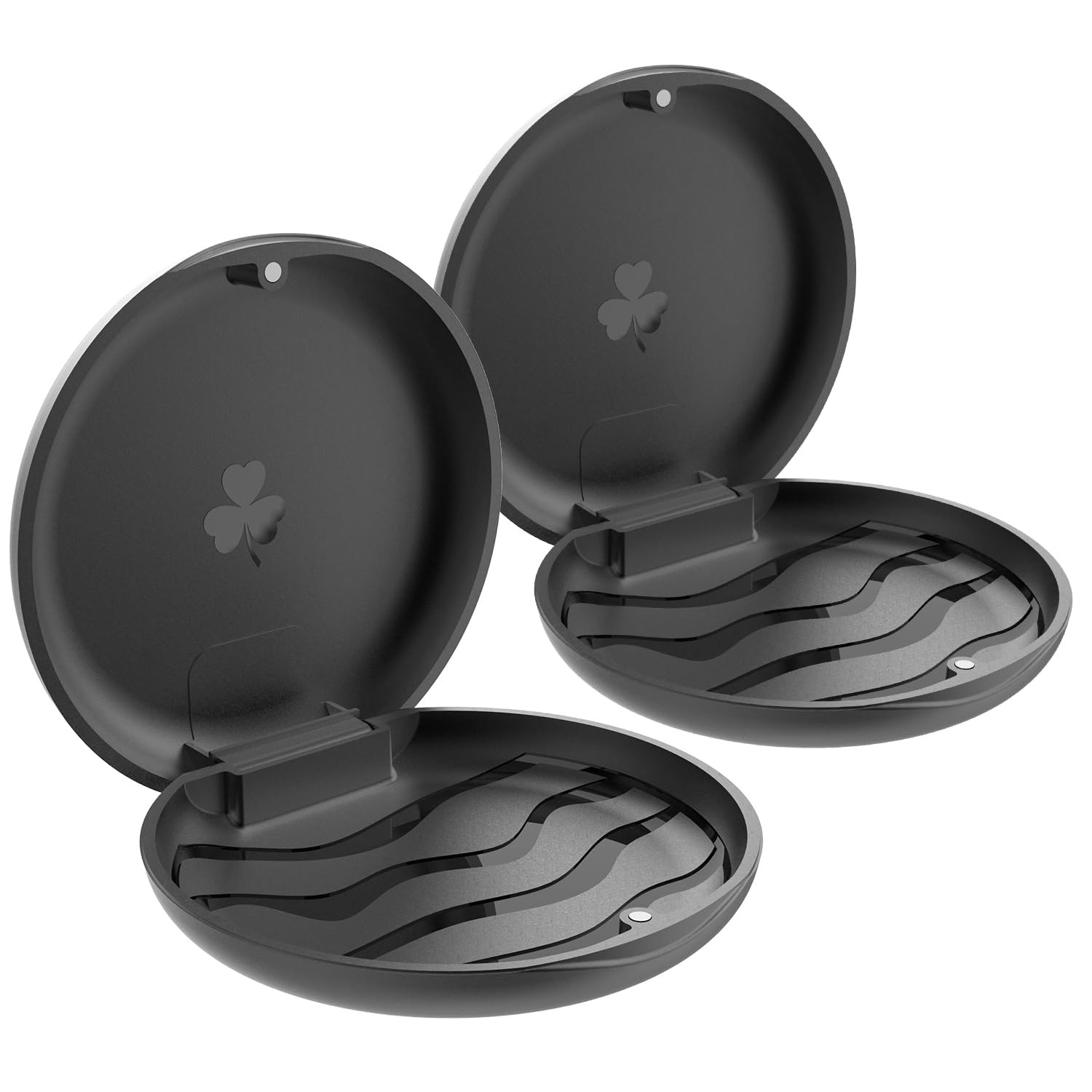 2 Pack Retainer Cases,Solid Orthodontic Retainer Case (Black) | Compatible with
