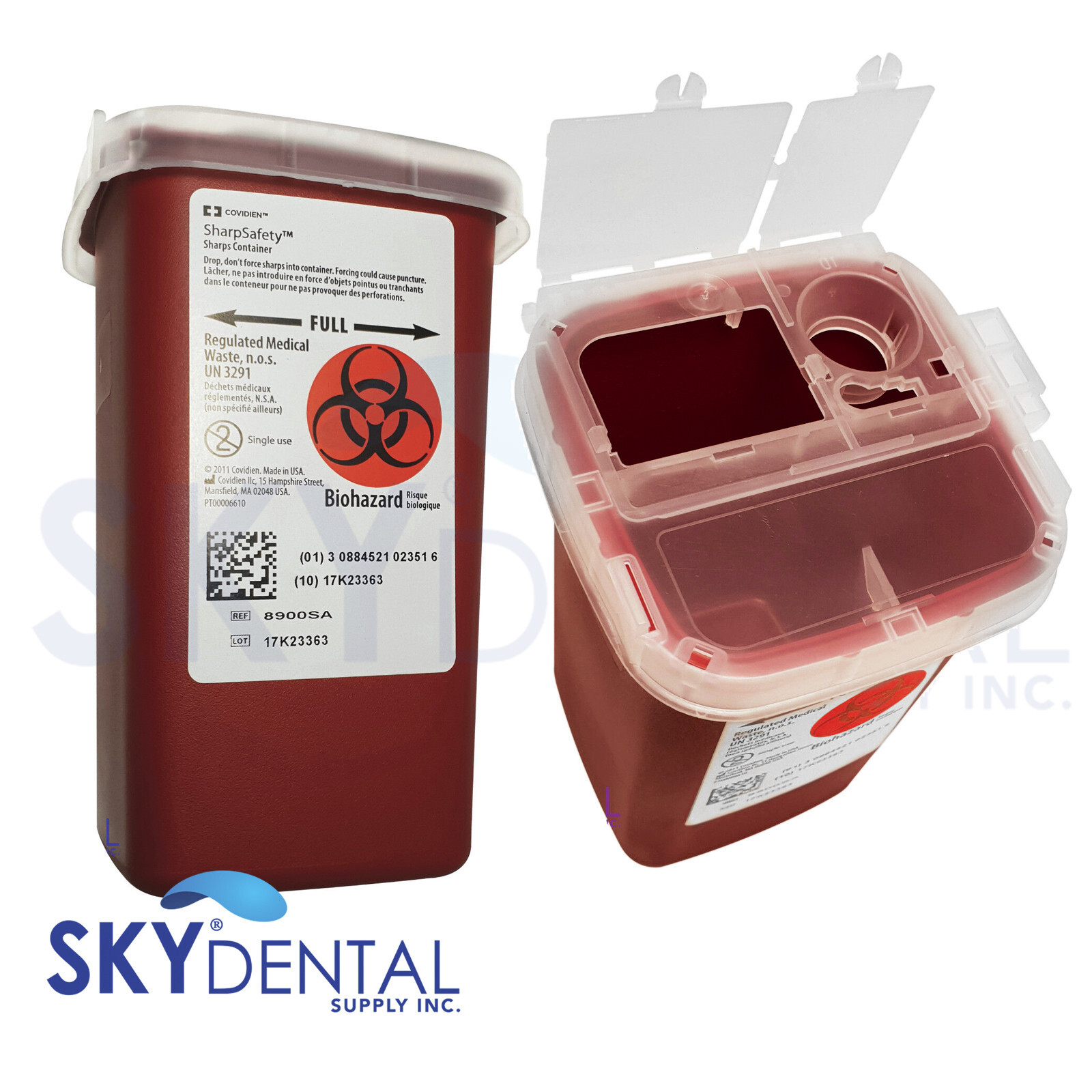 2x Quart Sharps Container Biohazard Needle Disposal Tattoo Dental Medical