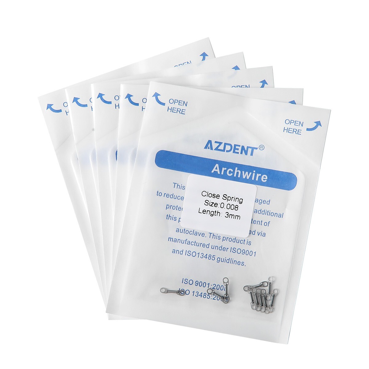 AZDENT Dental Orthodontic NITI Closed Coil Spring for Bracket Brace 10pcs/bag