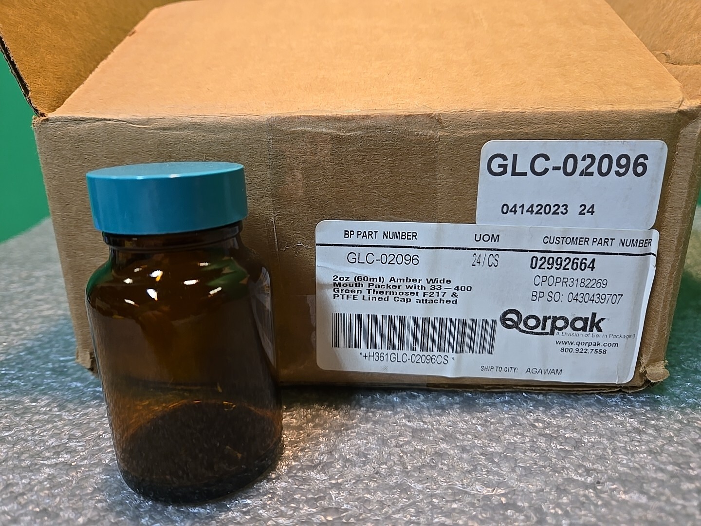 GLC-02096 Wide Mouth Packer Bottle 2 Oz / 60 ml | PTFE CAP | Case Of 24