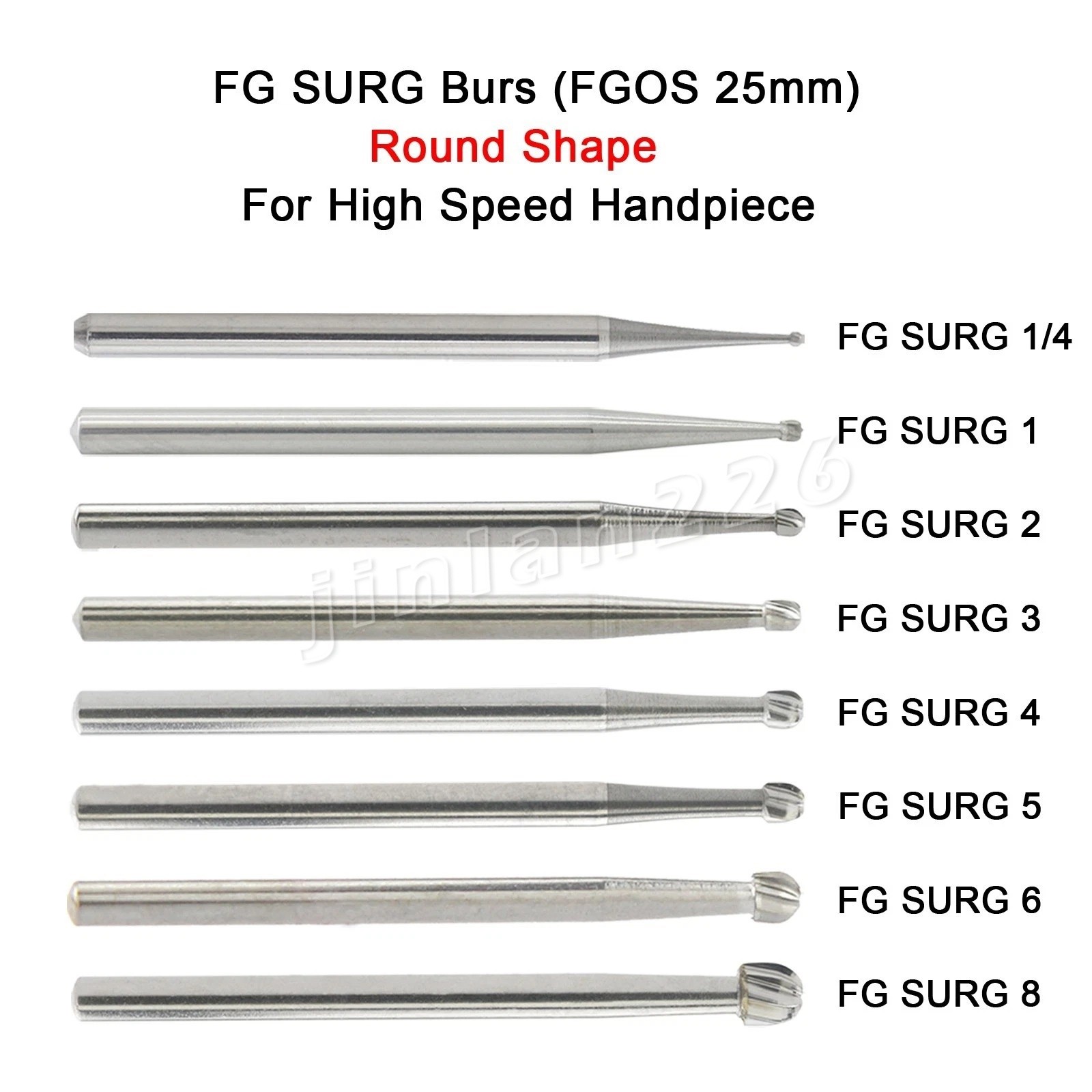 Dental FGOS Surgical Burs Long Carbide Burr 25mm FG SURG 557 702 Round 4 6