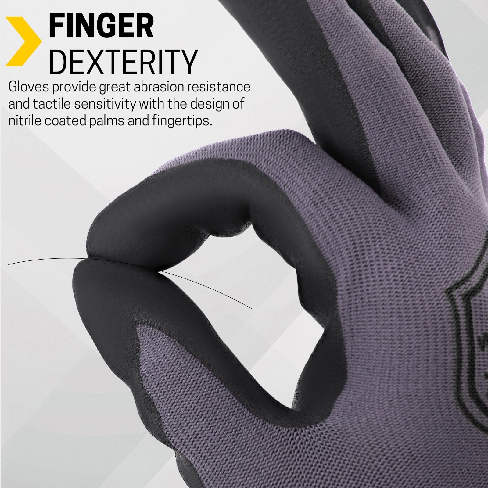Furwey Safety Work Gloves16 Pairs Micro-Foam Nitrile Coated Glove For Men And