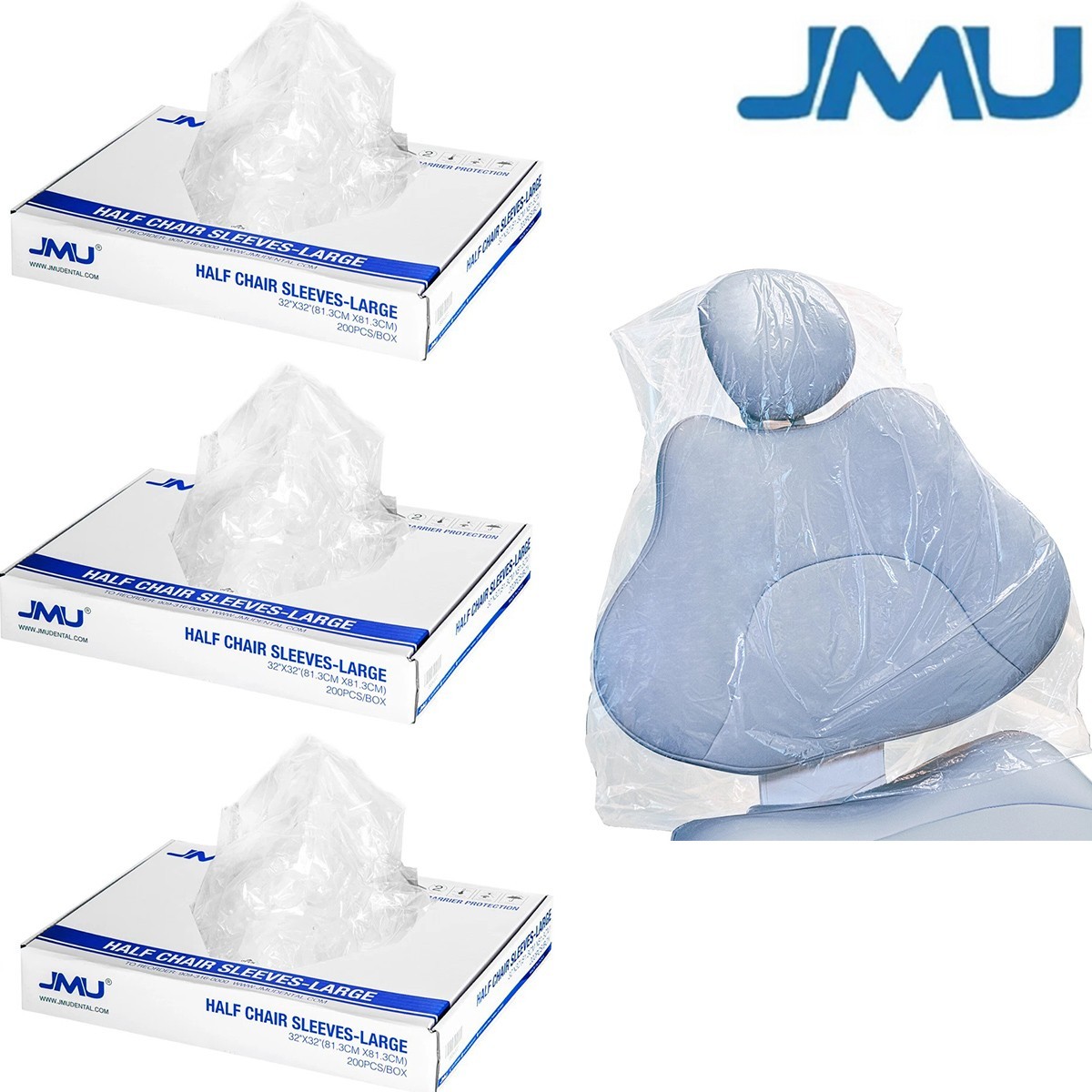 3Box Dental Half Chair Cover Sleeve 32″x32″ Disposable Chair Protector