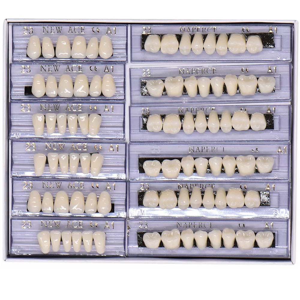 168Pc Dental Acrylic Resin False Teeth 23# Shade A1 Denture Full Upper Lower NEW