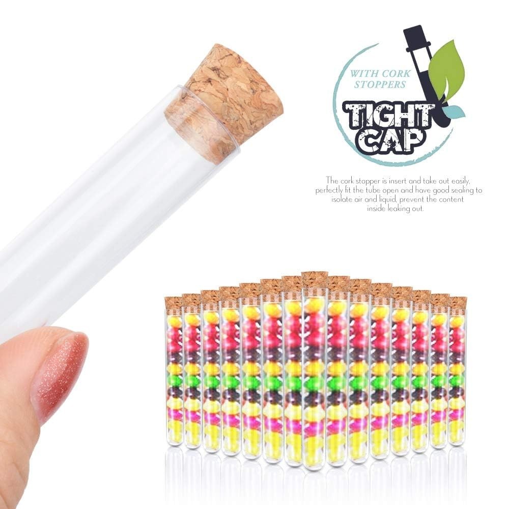 Multi-Purpose 15ml Clear Tubes with Cork – Great for Home & School Projects