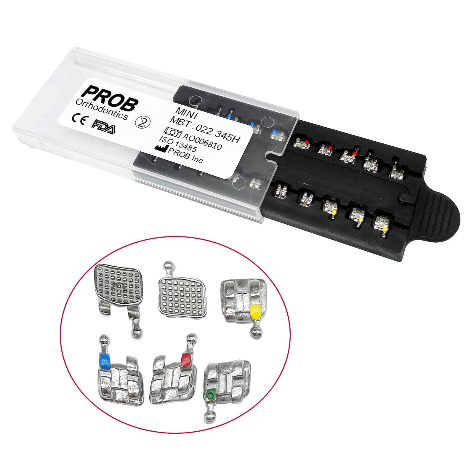 Dental Orthodontic Monoblock Bracket Braces Mini Roth/MBT 018/022 Hooks 3-4-5