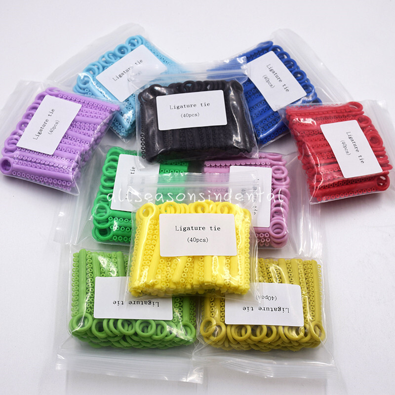 1040 Pcs/Pack Dental Orthodontic Ligature Ties Elastic Rubber Bands 37 Colors
