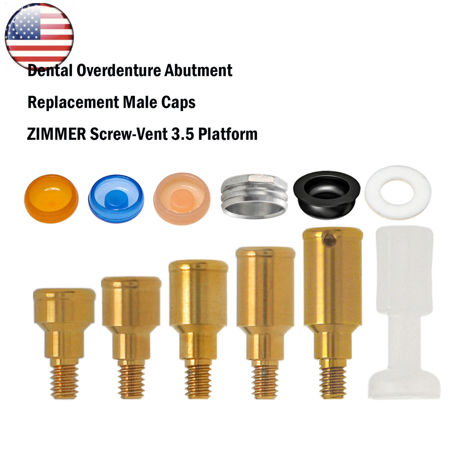 US Locator Abutment for Zimmer 3.5/4.5mm Retention Cap Inserts Tool 1.0-5.0mm GH