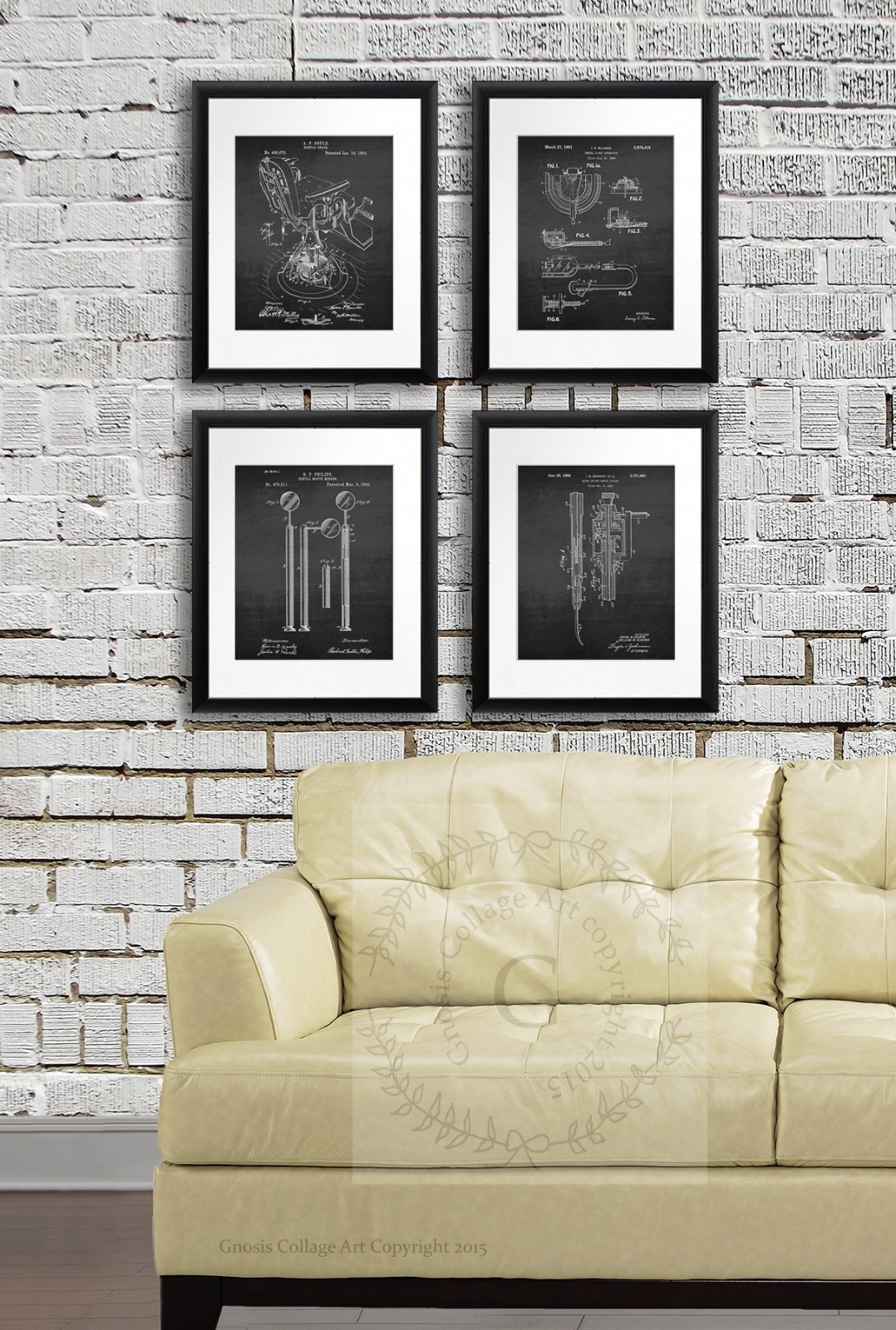 Dentist Office Decor set of 4 Unframed Dental Patent Art Prints Dentist gift