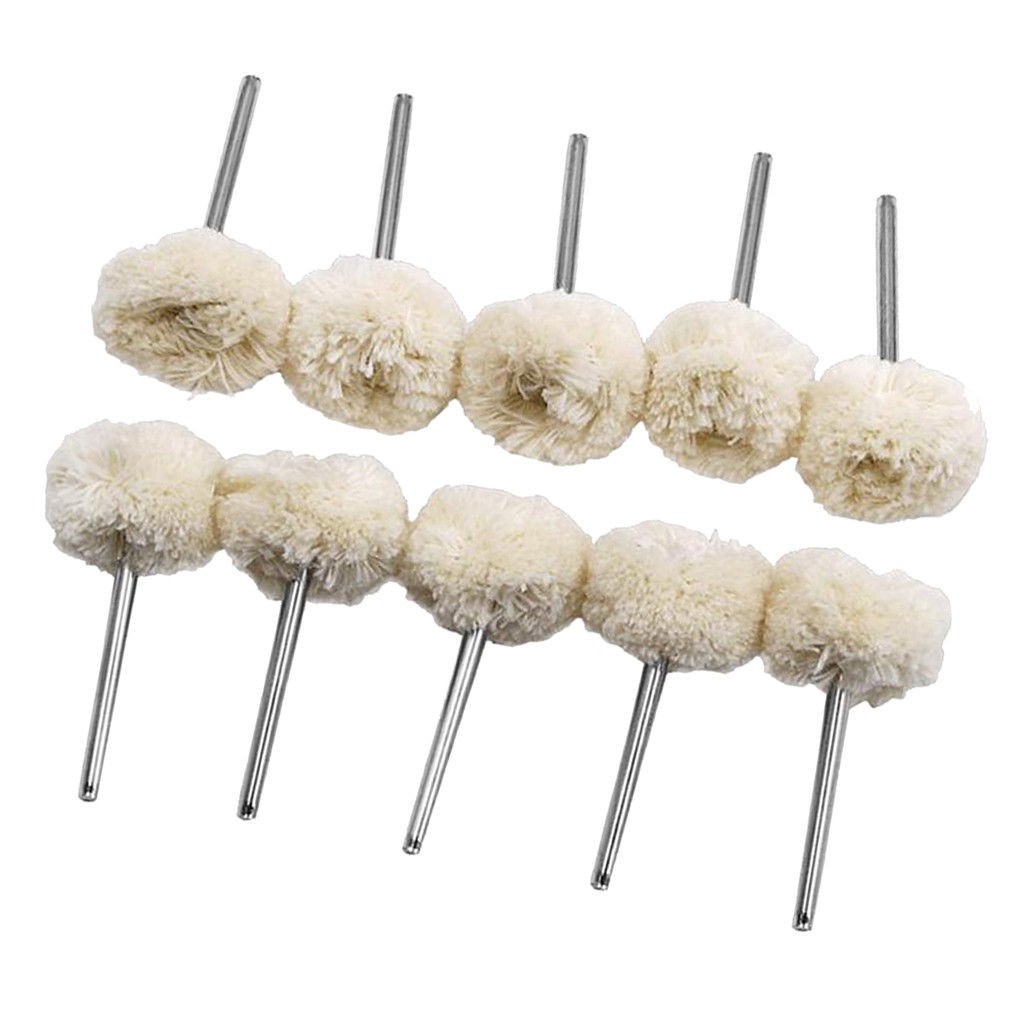 20 Pcs Wool Felt Abrasive Head Dremel Type Grinding Buffing Polishing Pads Wheel