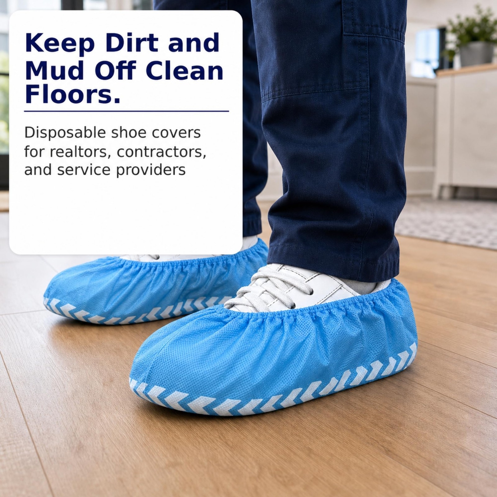 Innovative Haus Blue Indoor Disposable Shoe Extra Large (100 Pack),