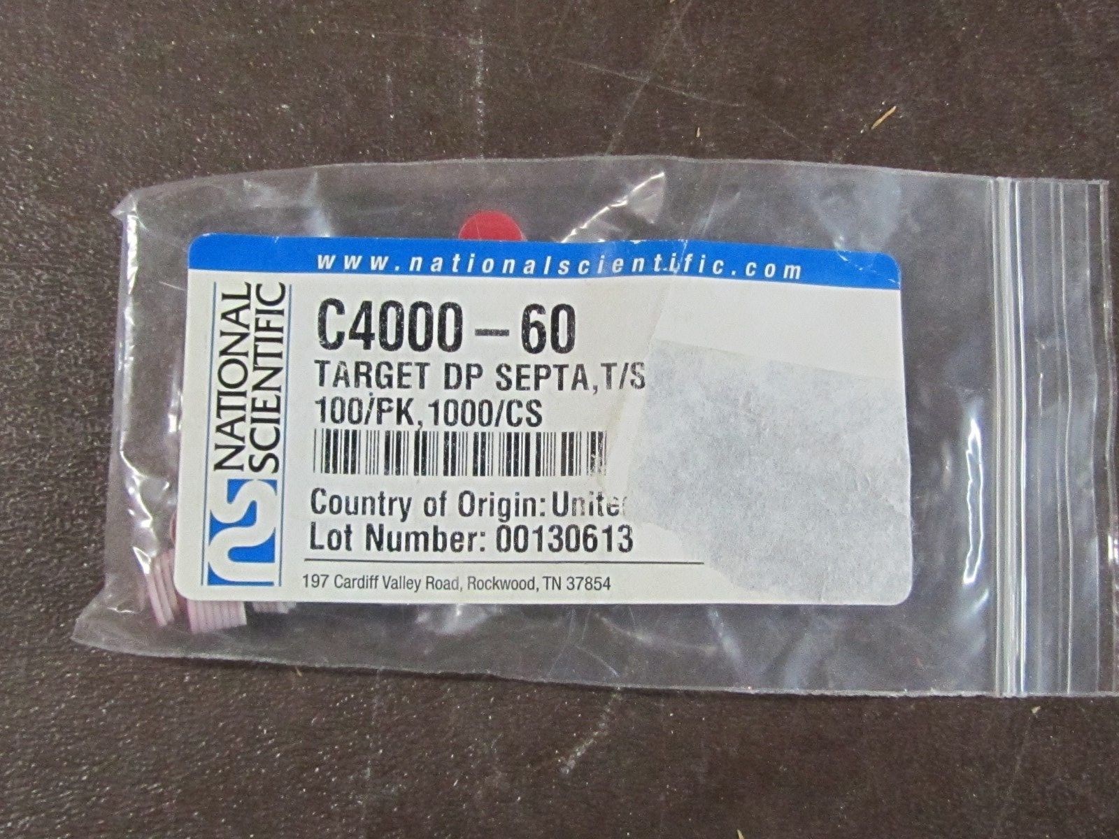 National Scientific 9MM SEPTA FOR TARGET DP C4000-60 (Pack of 100)