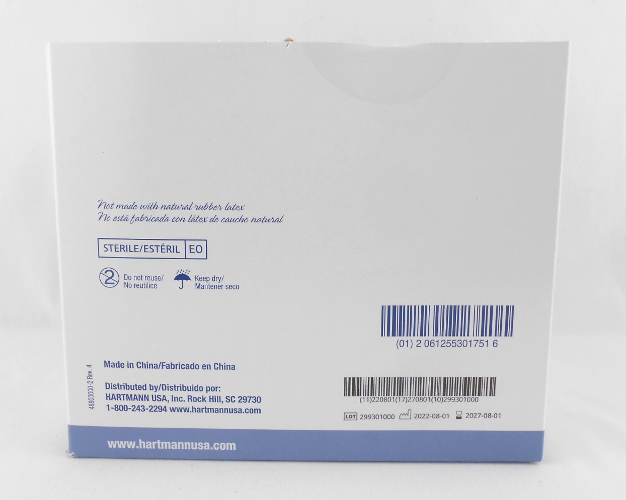 Hartmann Sorbalux Drain Sponge 50 Pack 6 Ply Sterile 4 x 4 Sponges 48800000