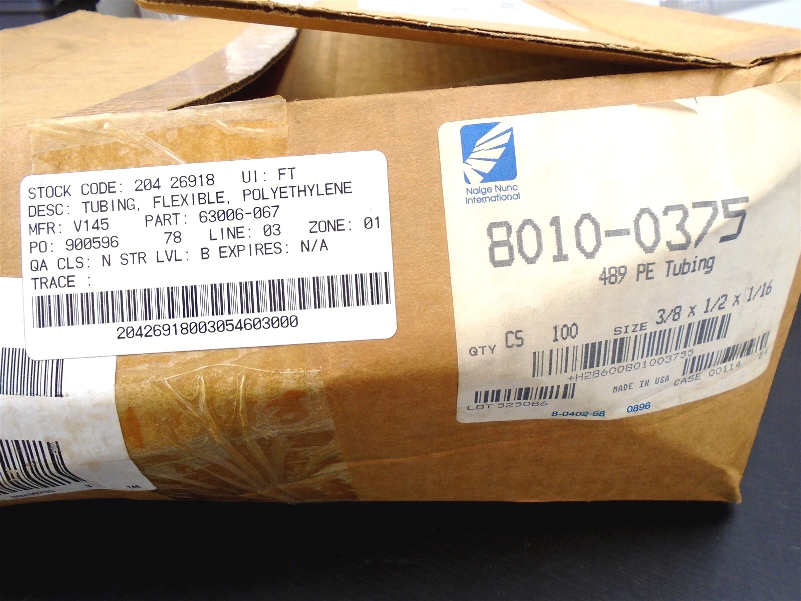 Thermo NALGENE – 8010-0375 – 489 PE TUBING – 100ft – 3/8 x 1/2 x 1/16