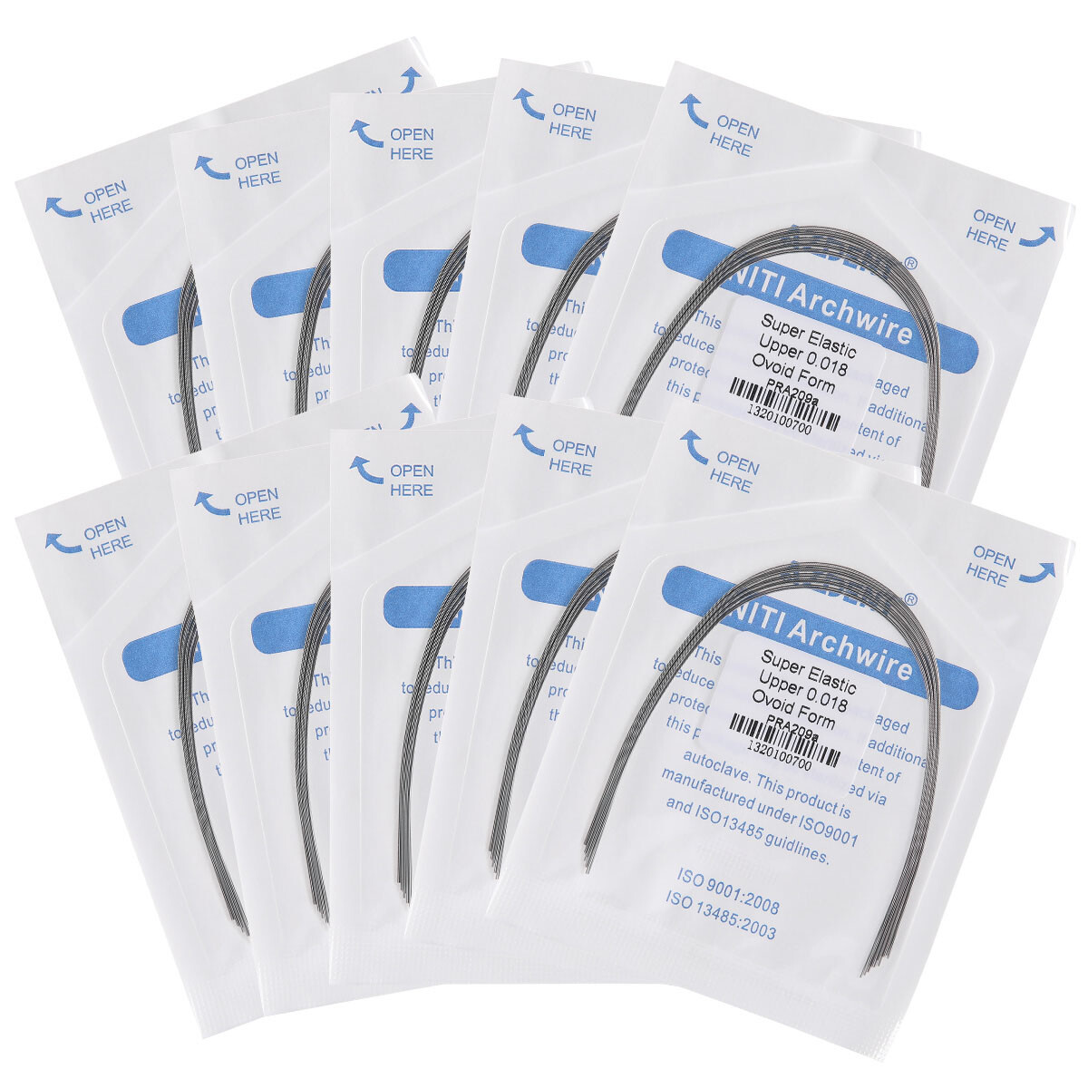 AZDENT Dental Orthodontic Wires Super Elastic Niti Arch Wire Oval Form 10pcs/bag