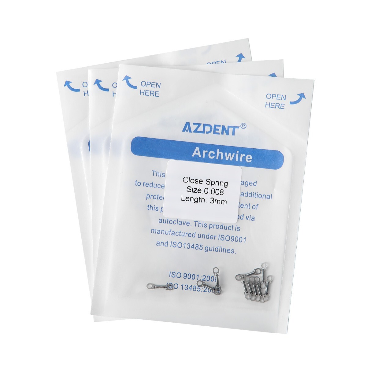 AZDENT Dental Orthodontic NITI Closed Coil Spring for Bracket Brace 10pcs/bag